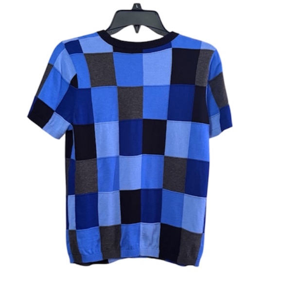 Carlisle Women’s Medium 2-Piece Cardigan Set Blue Gray Black Blocked Cotton - Picture 7 of 7